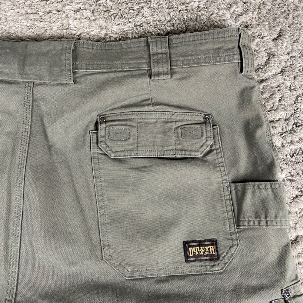 Duluth Trading Co Flex Fire Hose Cargo Pants Mens 46x30 Green Relaxed Fit Work